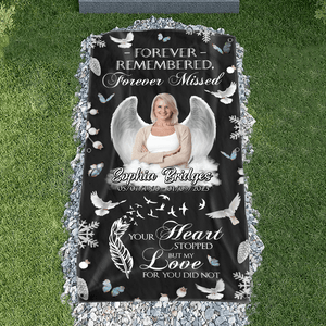 GeckoCustom Custom Photo Gone But Never Forgotten Grave Memorial Blanket N369 890481