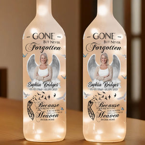 GeckoCustom Custom Photo Gone But Never Forgotten Memorial Bottle Lamp HA75 891872 13 x 2.9 in