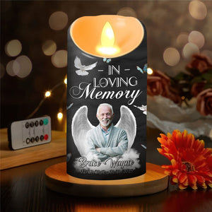 GeckoCustom Custom Photo Gone But Never Forgotten Memorial LED Candle HA75 891874