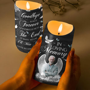 GeckoCustom Custom Photo Gone But Never Forgotten Memorial LED Candle HA75 891874