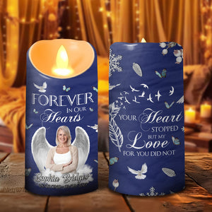 GeckoCustom Custom Photo Gone But Never Forgotten Memorial LED Candle HA75 891874