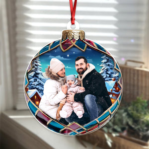 GeckoCustom Custom Photo Good Cheer Is Found With Family Christmas Acrylic Ornament TH10 892017