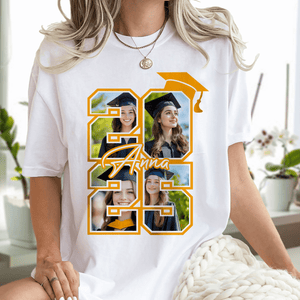 GeckoCustom Custom Photo Graduation 2025 Bright Shirt Graduation Gift HA75 891920 Basic Tee / Sport Grey / S