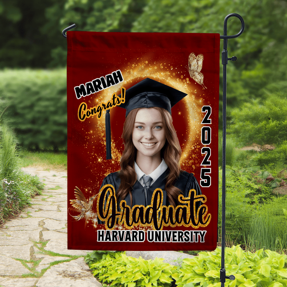 GeckoCustom Custom Photo Graduation 2025 Garden Flag - Unique Keepsake Gift for Proud Grads LM32 893049