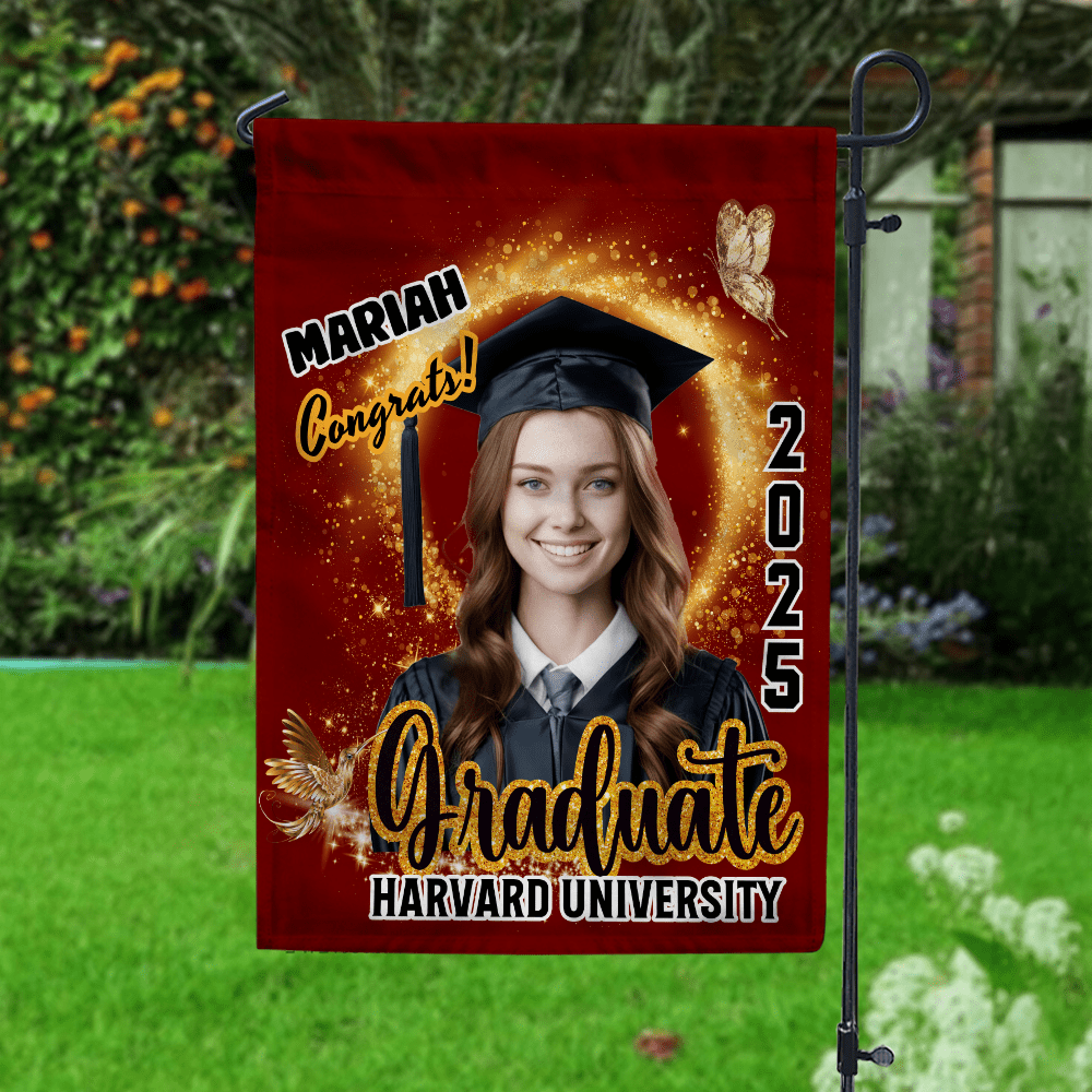 GeckoCustom Custom Photo Graduation 2025 Garden Flag - Unique Keepsake Gift for Proud Grads LM32 893049