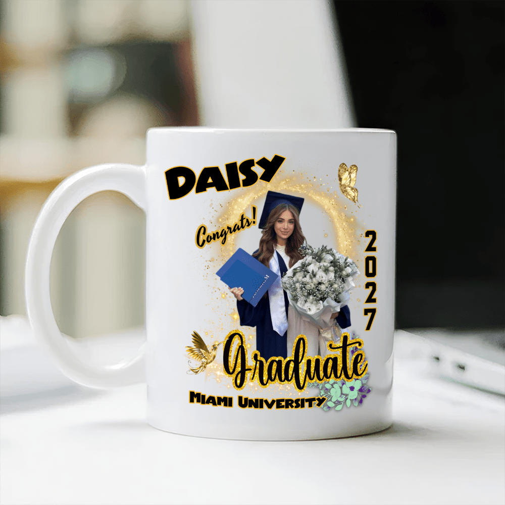 GeckoCustom Custom Photo Graduation 2025 White Mug - Unique Keepsake Gift for Proud Grads LM32 893047