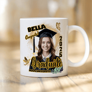 GeckoCustom Custom Photo Graduation 2025 White Mug - Unique Keepsake Gift for Proud Grads LM32 893047