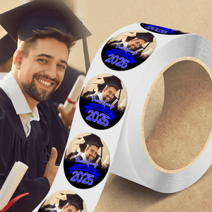 GeckoCustom Custom Photo Graduation Class Of 2025 Roll Sticker TA29 890523