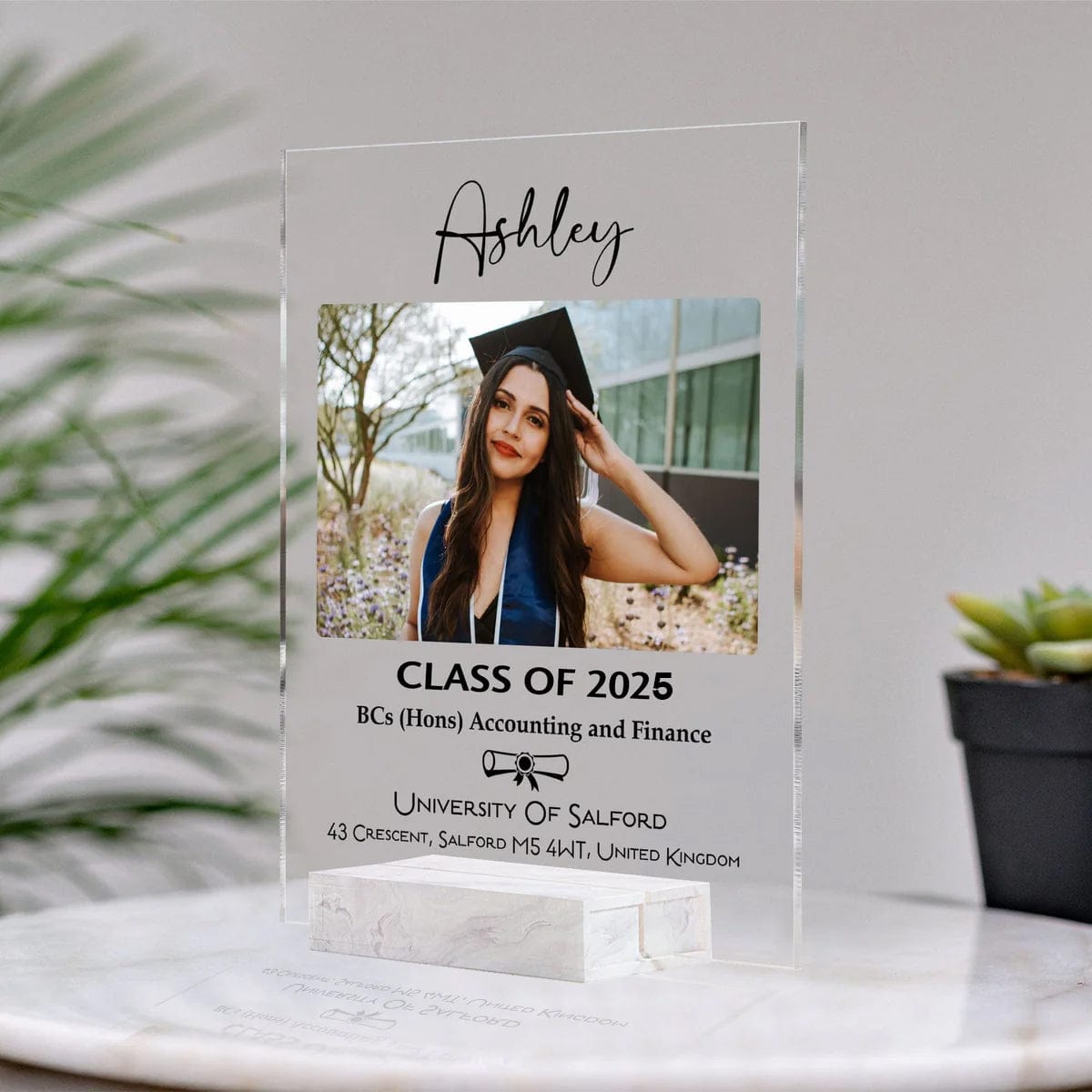 GeckoCustom Custom Photo Graduation Gift Personalized Graduation Senior Acrylic Plaque C604