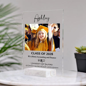 GeckoCustom Custom Photo Graduation Gift Personalized Graduation Senior Acrylic Plaque C604