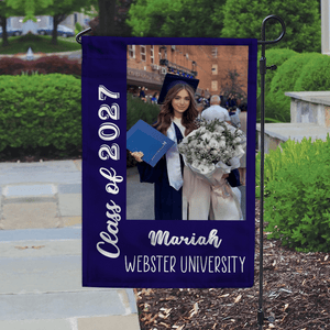 GeckoCustom Custom Photo Graduation Senior Class of 2025 Garden Flag 12"x18"