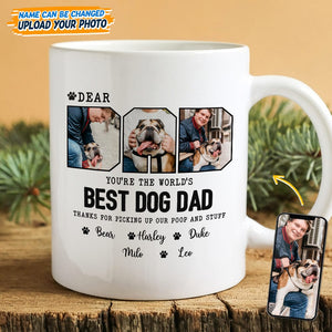 GeckoCustom Custom Photo Happy Father's Day Best Dog Dad Mug K228 889254