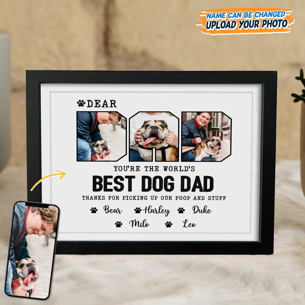 GeckoCustom Custom Photo Happy Father's Day Best Dog Dad Picture Frame N304 889164 8"x10"