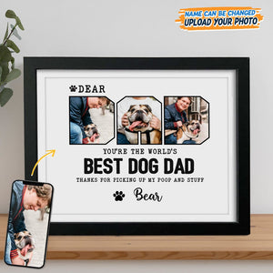 GeckoCustom Custom Photo Happy Father's Day Best Dog Dad Picture Frame N304 889164 8"x10"