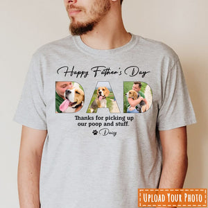 GeckoCustom Custom Photo Happy Father's Day, Dog Dad Family Shirt DA199 890178