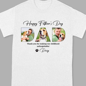 GeckoCustom Custom Photo Happy Father's Day, Dog Dad Family Shirt DA199 890178