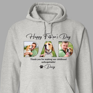 GeckoCustom Custom Photo Happy Father's Day, Dog Dad Family Shirt DA199 890178