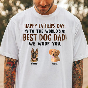 GeckoCustom Custom Photo Happy Father's Day To The World Best Dog Dad Shirt TA29 889339