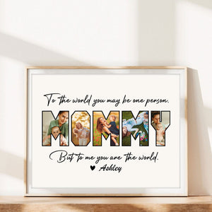 GeckoCustom Custom Photo Happy Mother's Day Mom To Us You Are The World Family Picture Frame TA29 890348