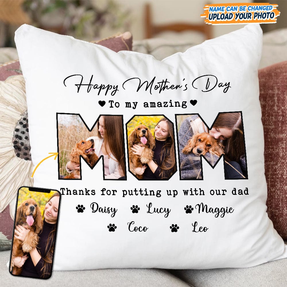 GeckoCustom Custom Photo Happy Mother's Day To My Amazing Mom Pillow K228 889182