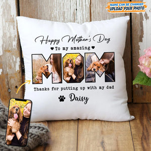 GeckoCustom Custom Photo Happy Mother's Day To My Amazing Mom Pillow K228 889182