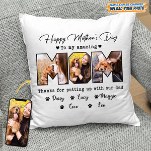 GeckoCustom Custom Photo Happy Mother's Day To My Amazing Mom Pillow K228 889182