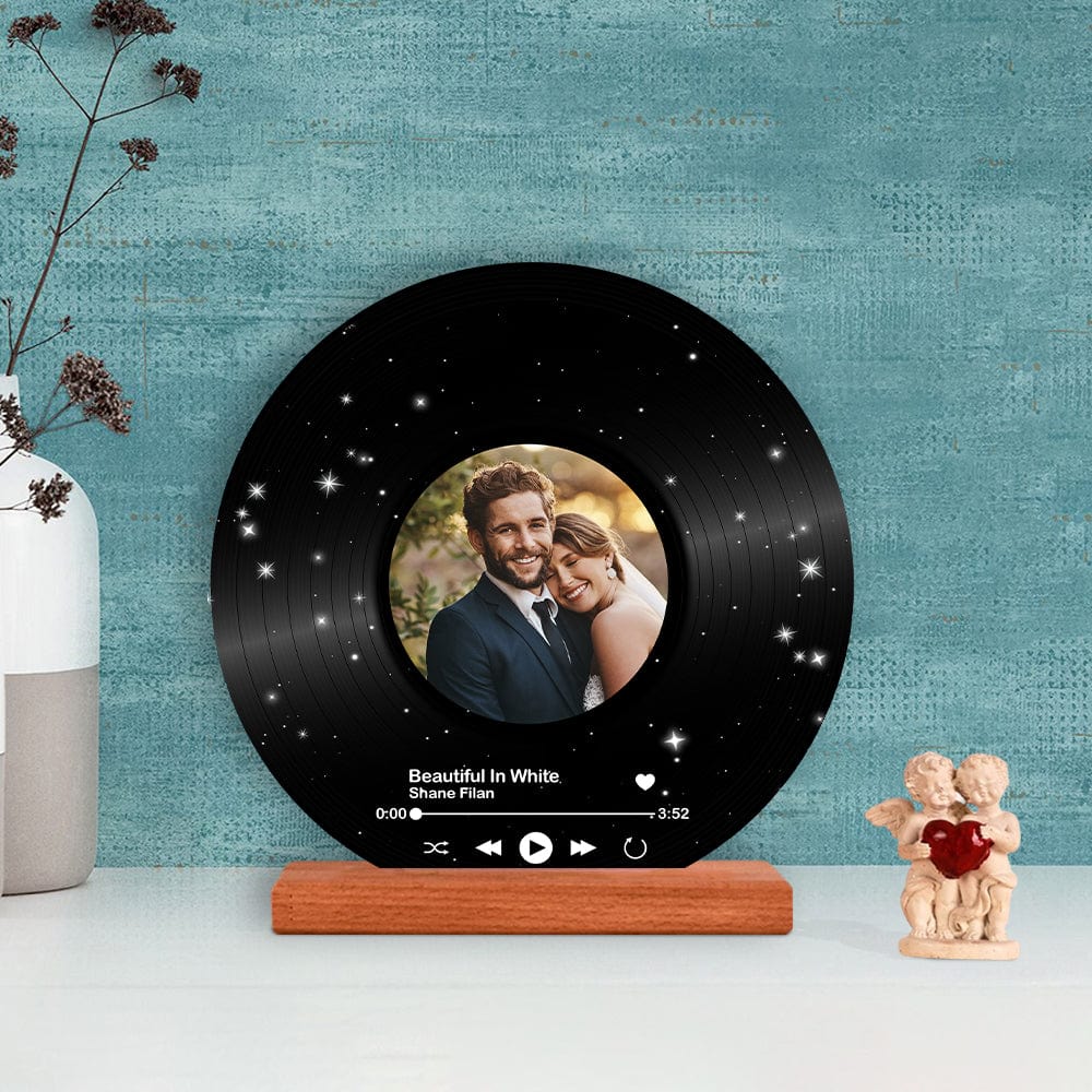 GeckoCustom Custom Photo Happy Valentine's Day Acrylic Song Plaque TH10 892211 Acrylic / 9 inches