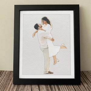 GeckoCustom Custom Photo Happy Valentine's Day For Couple Picture Frame TH10 892275 Picture Frame / 8"x10"