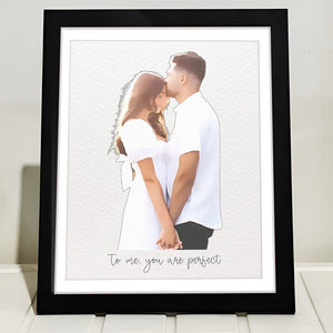 GeckoCustom Custom Photo Happy Valentine's Day For Couple Picture Frame TH10 892275 Picture Frame / 8"x10"