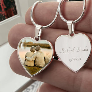 GeckoCustom Custom Photo Happy Valentine's Day Necklace TH10 892253 Silver-Plated With Square Box (Favorites)