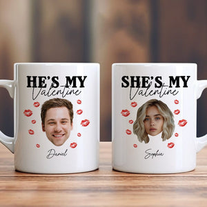 GeckoCustom Custom Photo He/She's My Valentine Couple Mug HO82 893362