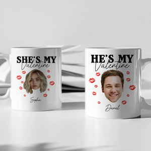 GeckoCustom Custom Photo He/She's My Valentine Couple Mug HO82 893362