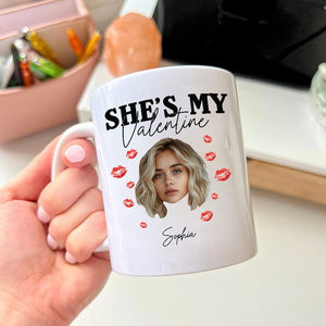 GeckoCustom Custom Photo He/She's My Valentine Couple Mug HO82 893362