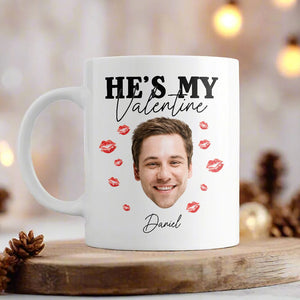 GeckoCustom Custom Photo He/She's My Valentine Couple Mug HO82 893362 11oz