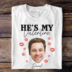 GeckoCustom Custom Photo He/She's My Valentine Couple Shirt HO82 893358