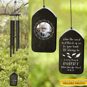 GeckoCustom Custom Photo Hear The Wind And Think Of Me Wind Chimes TA29 890015