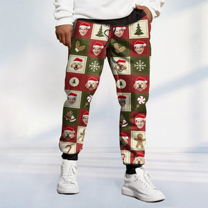 GeckoCustom Custom Photo Human And Dog Cat Candy Heart Christmas Sweatpants TA29 890059