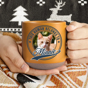 GeckoCustom Custom Photo Human Belongs To Dog Cat Pet Pottery Mug TH10 892101 12oz