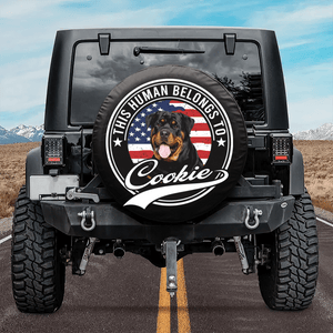 GeckoCustom Custom Photo Human Belongs To Dog Tire Cover T368 889798