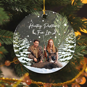 GeckoCustom Custom Photo Hunting Partners For Life Hunting Acrylic Ornament TH10 892181 3 inch