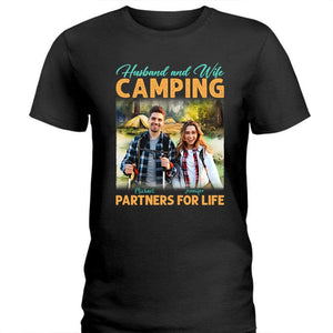 GeckoCustom Custom Photo Husband And Wife Camping Shirt DA199 890463