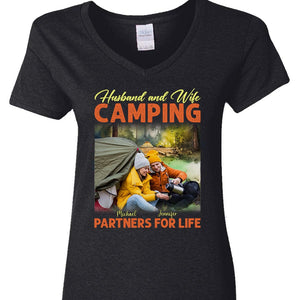 GeckoCustom Custom Photo Husband And Wife Camping Shirt DA199 890463