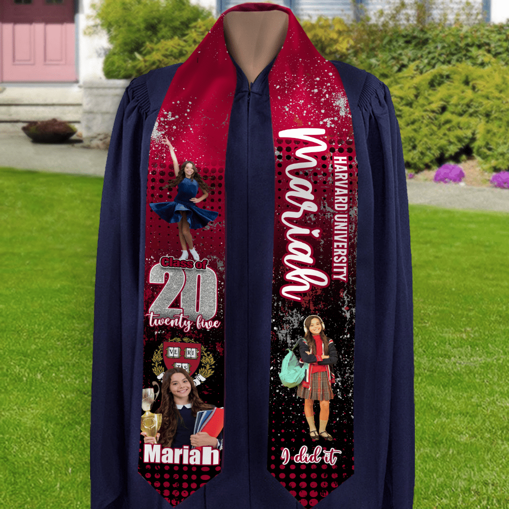 GeckoCustom Custom Photo I Did It Congrats Graduation Stoles HO82 893462 6x72 inch