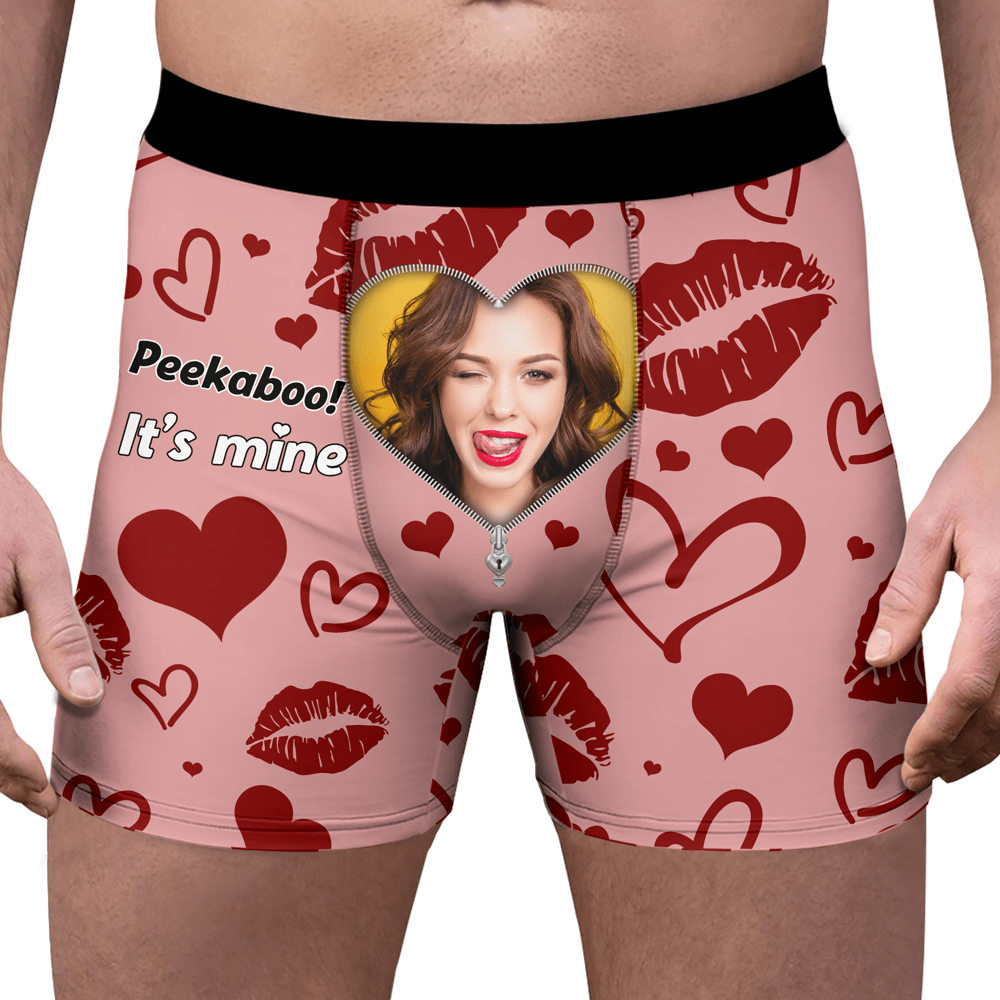 GeckoCustom Custom Photo I Licked It So It's Mine Man's Boxer Gift For Husband, Boyfriend CH07 895218