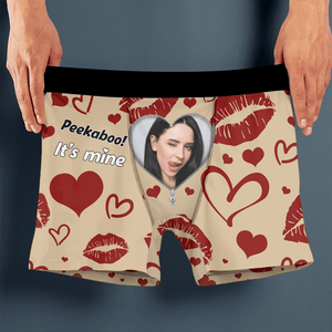 GeckoCustom Custom Photo I Licked It So It's Mine Man's Boxer Gift For Husband, Boyfriend CH07 895218