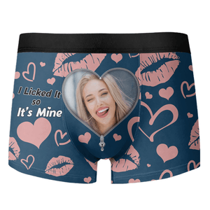 GeckoCustom Custom Photo I Licked It So It's Mine Man's Boxer Gift For Husband, Boyfriend CH07 895218