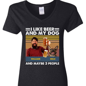 GeckoCustom Custom Photo I Like Beer And My Dog With Retro Style Shirt TA29 890200