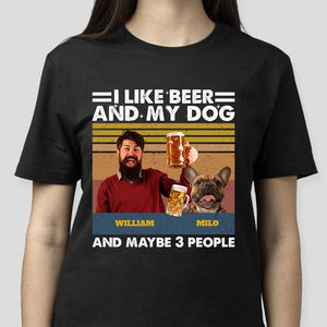 GeckoCustom Custom Photo I Like Beer And My Dog With Retro Style Shirt TA29 890200