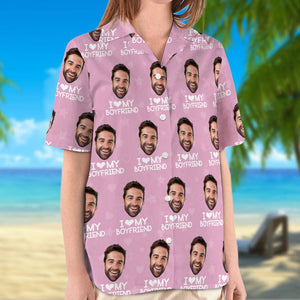 GeckoCustom Custom Photo I Love My Girlfriend Boyfriend Hawaii Shirt Valentines Gift For Him Her Husband Wife HA75 895044