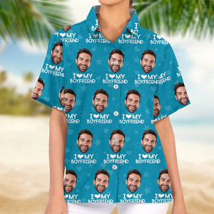 GeckoCustom Custom Photo I Love My Girlfriend Boyfriend Hawaii Shirt Valentines Gift For Him Her Husband Wife HA75 895044